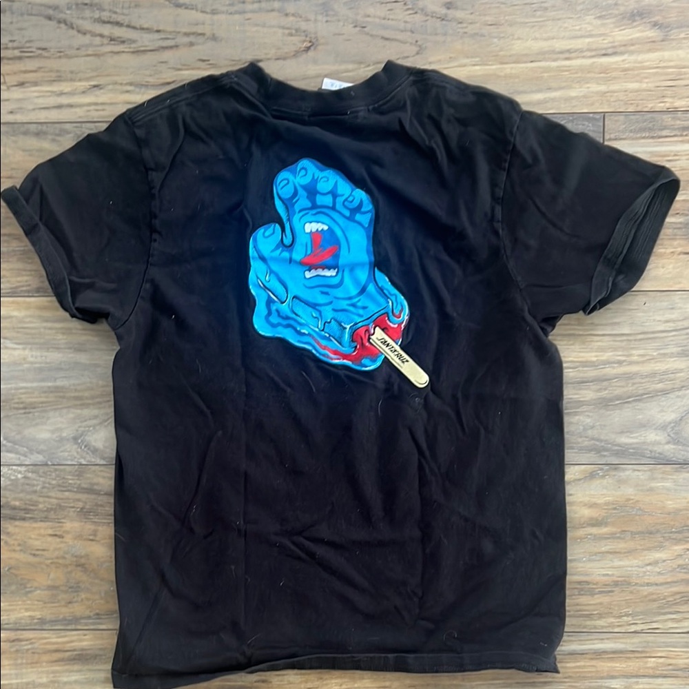 Santa Cruz Black T-Shirt with Red Logo - Picture 3 of 3